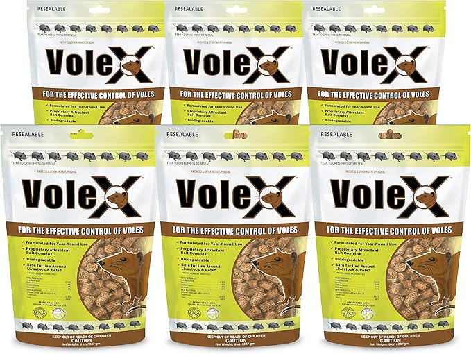 VoleX - Effective Against All Species of Voles. Safe for Use Around People, Pets, Livestock, and Wildlife (3 pounds)