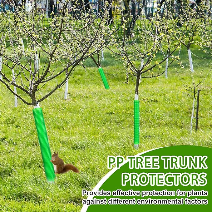 20 Pcs Corrugated Tree Guards Tubes Plastic Saplings Tree Trunk Protectors Wraps to Protect Bark from Deer, Sapling from Rodents, Mowers, Animals(15.7 x 2, 15.7 x 1.5,Army Green)