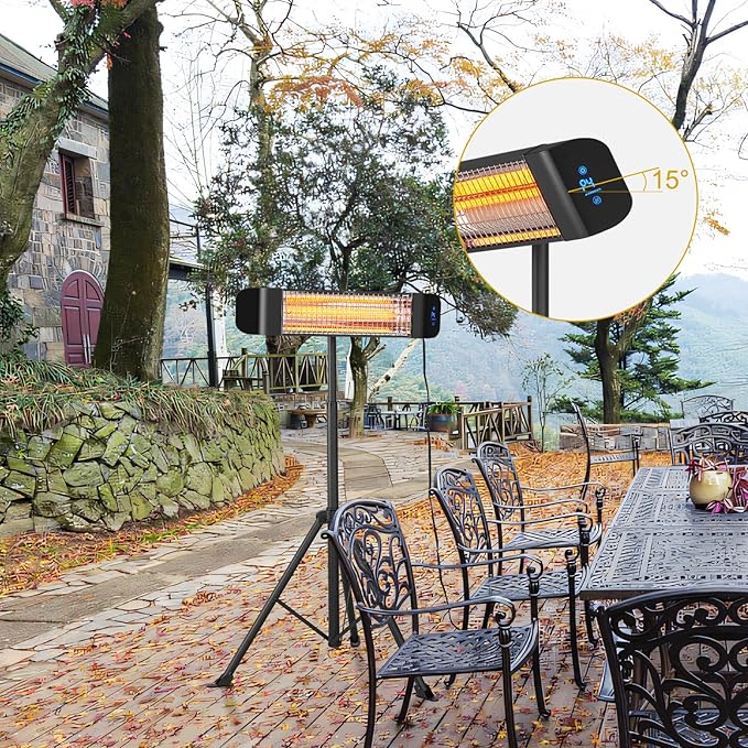 Pasapair Electric Patio Heater - Smart Infrared Indoor Heater 24H Timer with APP Control - Wall Mounted Outdoor Heater for Patio Garage - IP65 CSA Certified