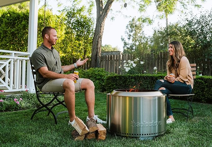 Solo Stove Yukon 27 Inch Smokeless Fire Pit with Removable Ash Pan - Wood Burning Portable Stainless Steel Outdoor Fireplace, Stainless Steel, Ideal for 6 or More People, 38 lbs