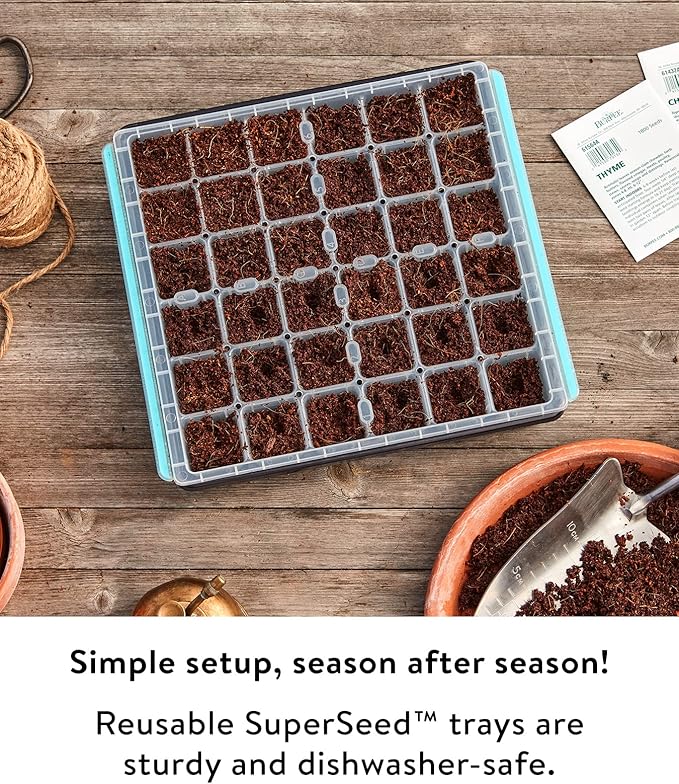 Burpee SuperSeed Seed Starting Tray | 36 Cell Reusable Seed Starter Tray | for Starting Vegetable, Flower & Herb Seeds | Indoor Grow Kit for Plant Seedlings | for Germination Success