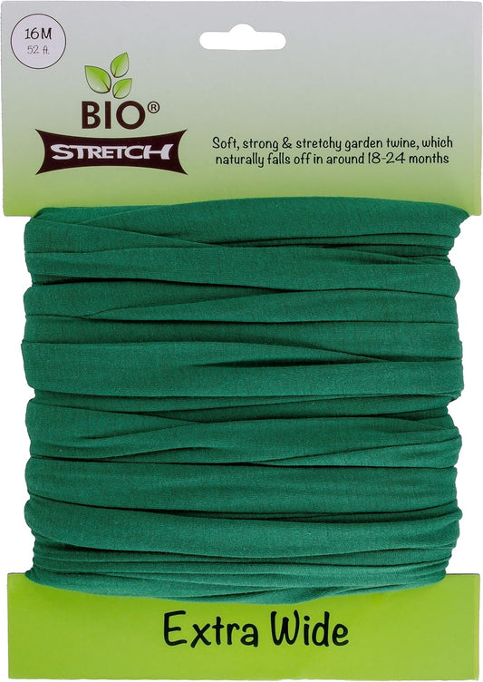 Extra Wide Soft Tree Ties - Strong & Stretchy Support for Large Plants & Young Trees - Cut-to-Length Green Garden Tape for Home & Professional Gardening (52 ft / 16M)