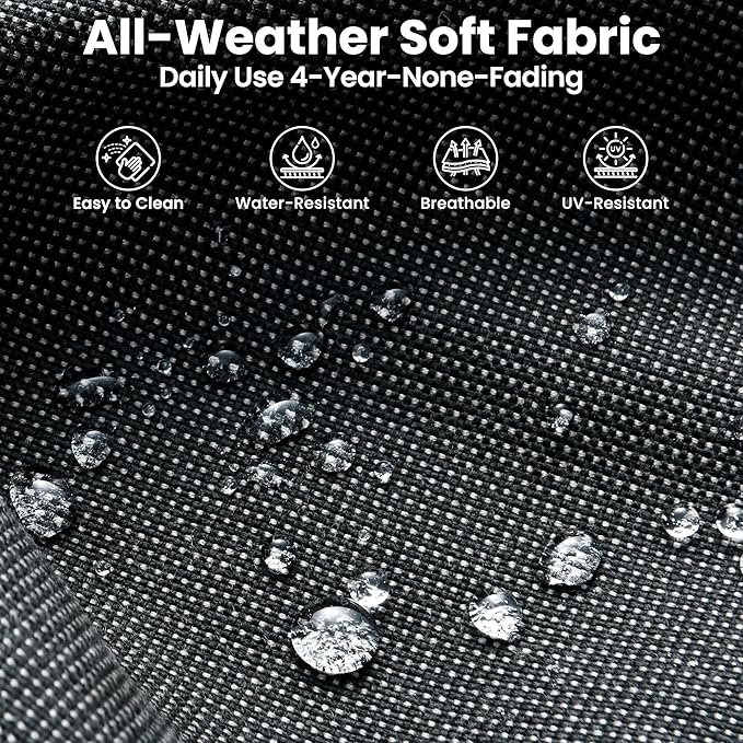 ovios Patio Furniture Set, 7 Pieces Outdoor Wicker Sofa Couch with 4 Chairs, Ottomans and Comfy Cushions, All Weather High Back Rattan Conversation Set, Black