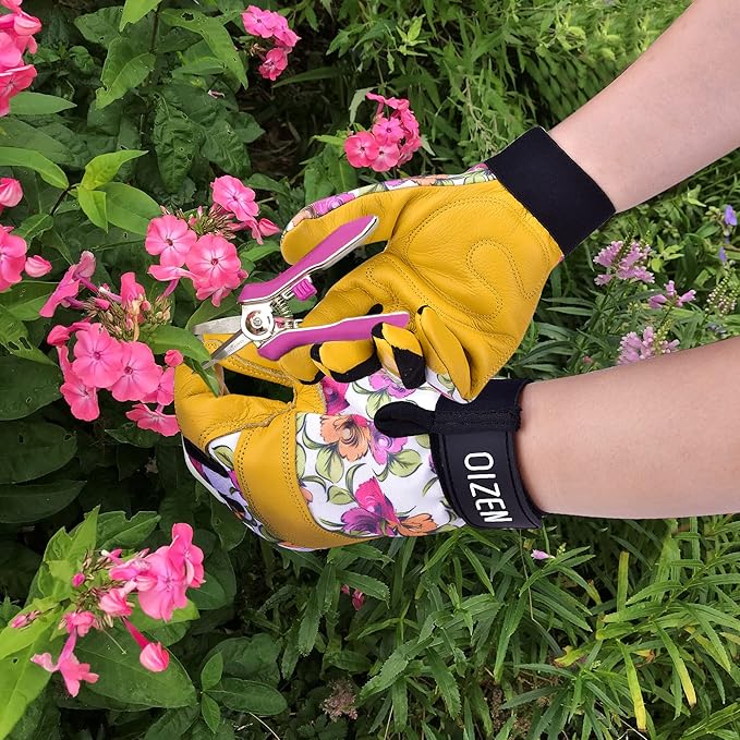 Leather Tough Cowhide Work Gardening Gloves for Women Thorn Proof, Working Gloves, Gardening Gifts for Women