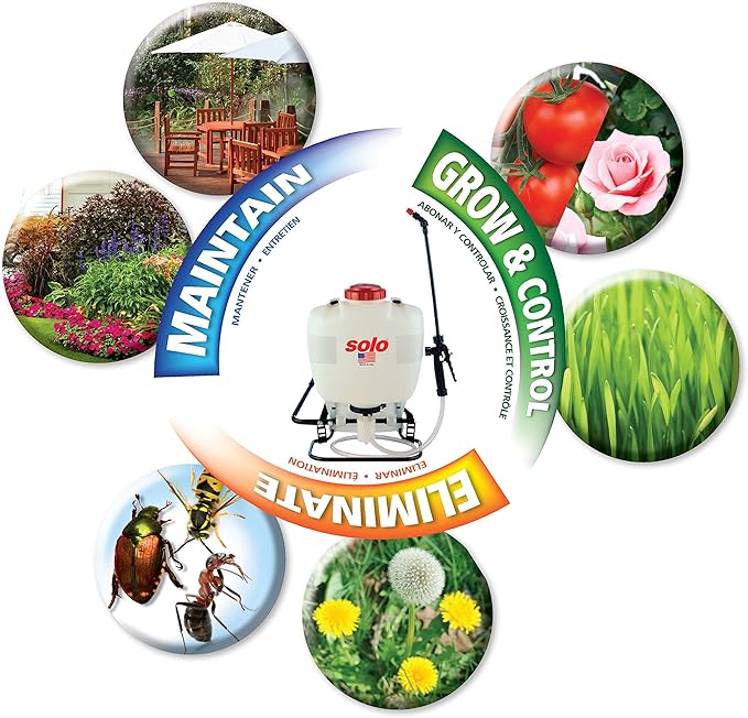 SOLO 425 4-Gallon Piston Backpack Sprayer, Wide Pressure Range up to 90 psi