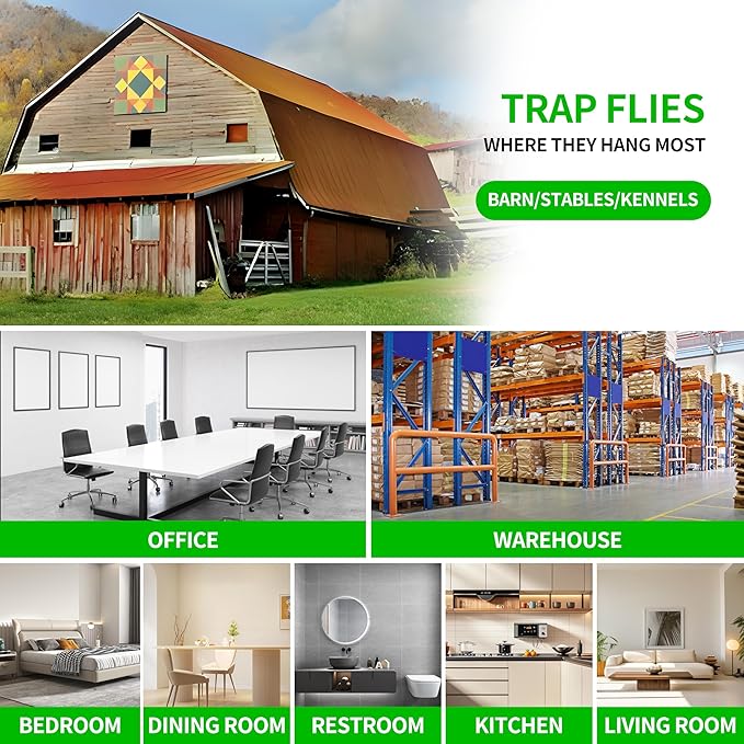 30-Pack XL Window Fly Traps, Clear Fly Paper Sticky Strips for Indoors, House Fruit Fly Catcher, Non-Toxic Bug Killer Traps for Windows, Kitchen & Home