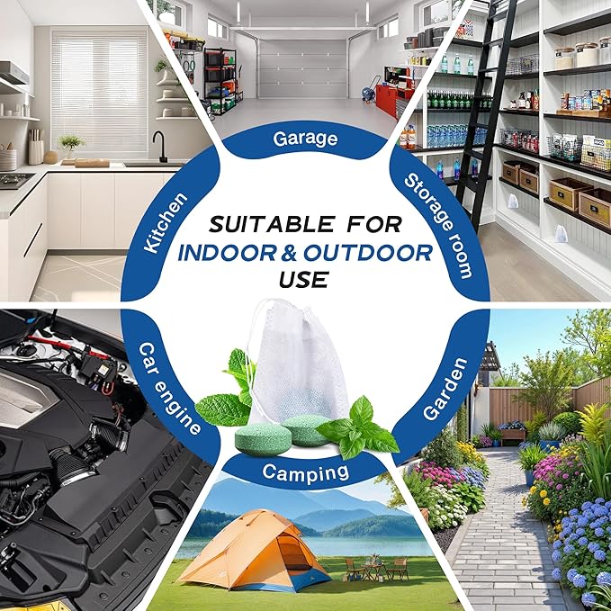 Rodent Mouse Repellent 24 Pack, Peppermint Oil Rat & Mice Repellent, Natural Moth Balls for Rodents Deterrent, Safe for Pets & Humans, Indoor & Outdoor Use, Keep Rodents Away from Garden & Home