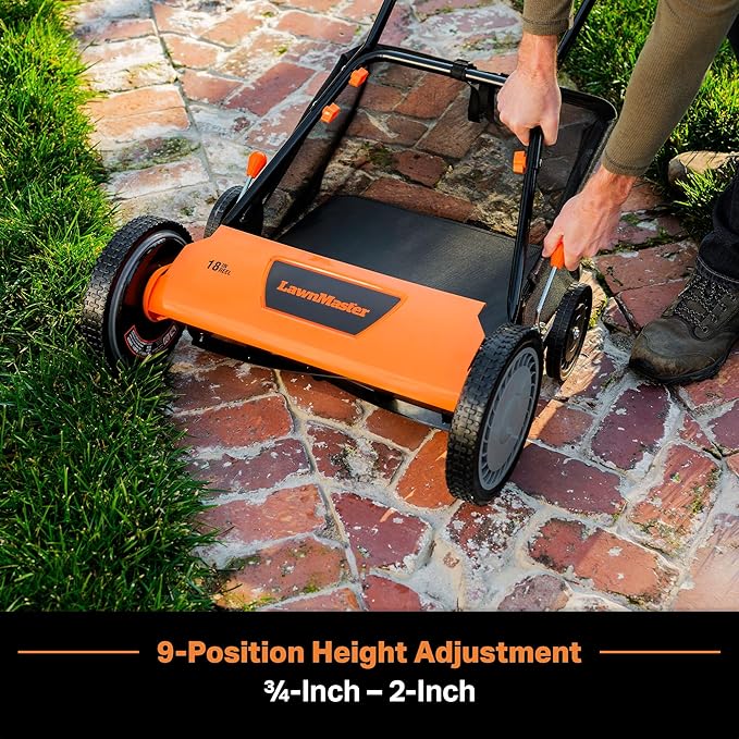 LawnMaster LMRM1801 Push Reel Lawn Mower 18-Inch 5-Blade