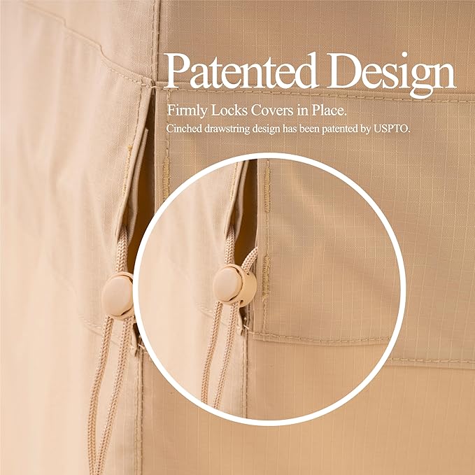 Patio Chair Covers, Outdoor furniture Cover, Heavy Duty, Waterproof Patio Chair Covers, 43W x 42D x 42H, Beige, 1-Pack