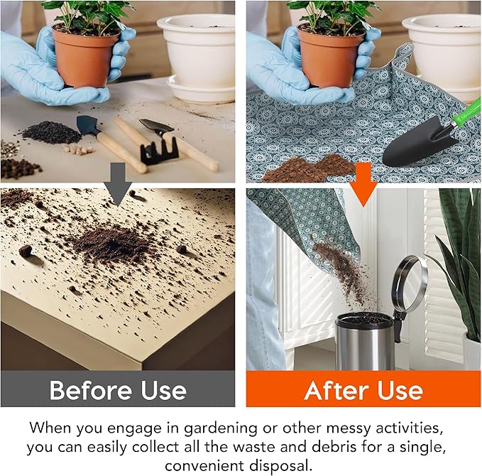 Heavy-Duty Waterproof – Indoor Plant Transplanting & Mess Control Mat, Thick Succulent Potting Tray for Soil Change, Spill-Proof Gardening & Pet Grooming Mat (L - 39.4" X 39.4")