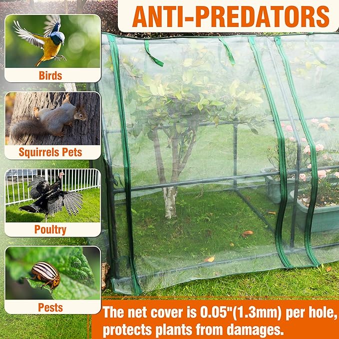 Gardzen Mini Greenhouse with Mesh Cover, Portable Outdoor Greenhouse, Enhanced Ventilation, Ideal for Spring, Summer & Fall 71.7"(L) x36.2(W) x42.5(H)