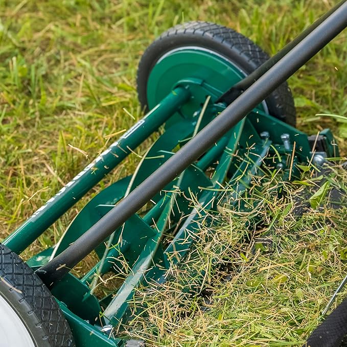 American Lawn Mower Company 1725-16GC 16-inch 7-Blade Reel Mower with Grass Catcher, Specialty Grass Mower, Green