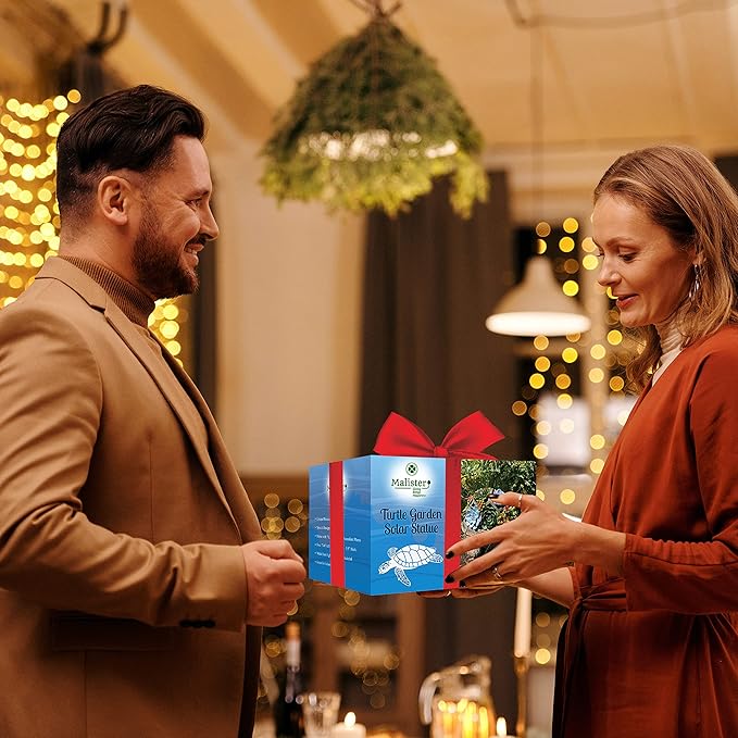 MALISTER 11.5 Inch Solar Garden Turtle Figurines Outdoor Decor, Outdoor Statues with 7 LEDs for Patio Decor, Garden Decor Garden Art Outdoor Lawn Decor Yard Art, Housewarming Garden Gifts turtle gifts