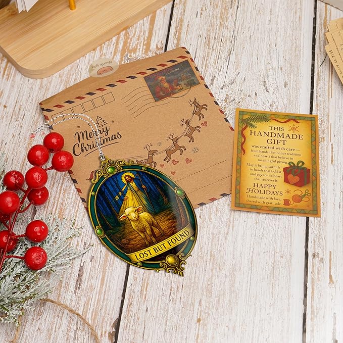 Lost But Found Christian Ornament – Christian Ornament – Religious Gifts – Bible Decor – Christmas Ornament – Suncatcher Effect Window Hanging – Car Hanging