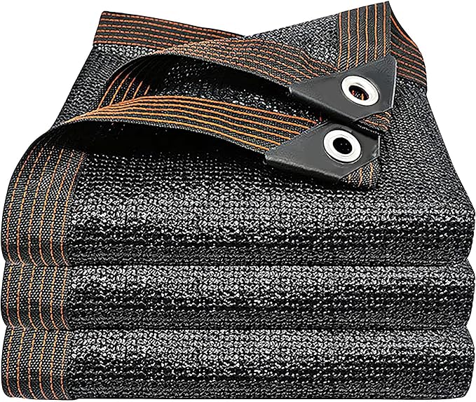 winemana 50% Black Shade Cloth, 6.6 x 6.6 FT Durable Mesh Tarp with Grommets, Garden Sunblock Shade Cloth Shading Antifreezing for Plants Cover, Greenhouse, Barns Kennel, Patio, Tomatoes