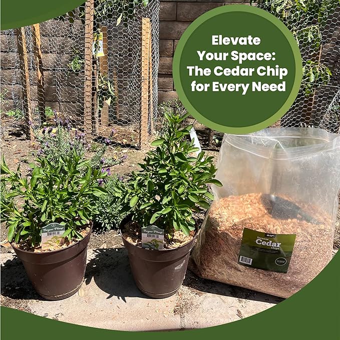 Double Tree Incense Cedar Wood Chips for Potted Plants, Garden, Animal Beddings and Litter Box - 100% Natural Perfect for Indoor and Outdoor Use… (48 quarts)