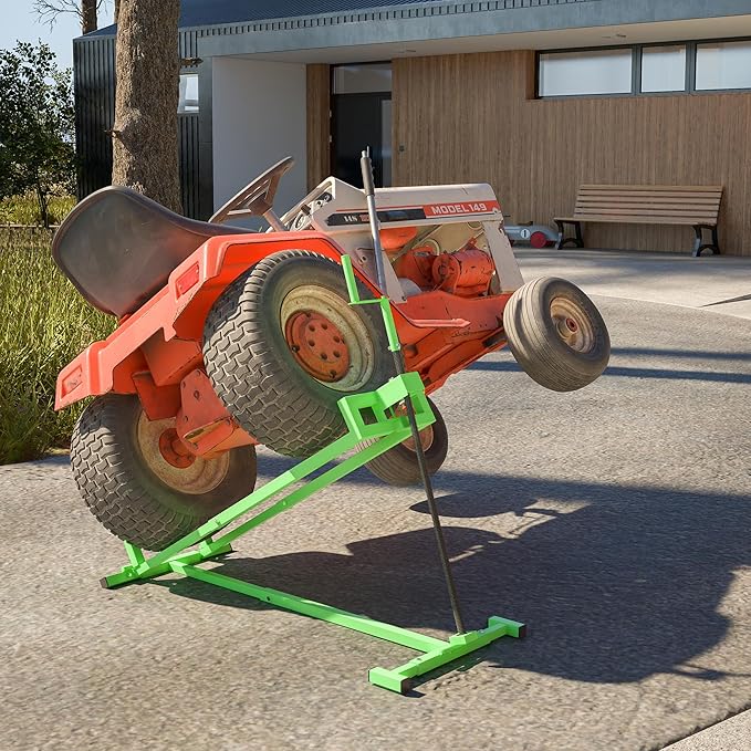 Riding Lawn Mower Lift Jack Lawn Mower Jack Lift with 880 Lbs Weight Capacity Telescopic Maintenance Jack for Lawn mowers and Garden Tractors Green