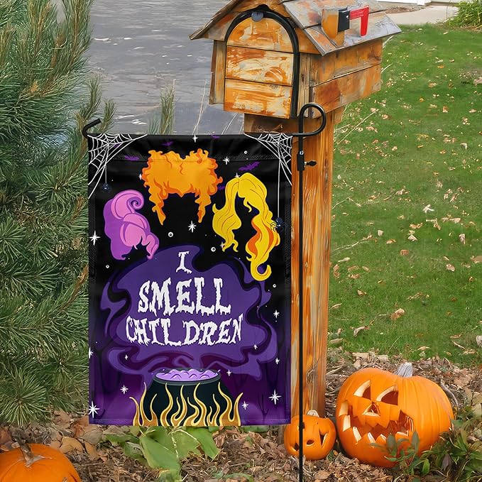FLAGWIX Halloween Garden Flag - I Smell Children Garden Flags for Outside 11.5" x 17.5" - Halloween Decorations Outdoor, Yard Flags, Outside Decorations for Yard, Witchy Gifts for Women Sister Friends