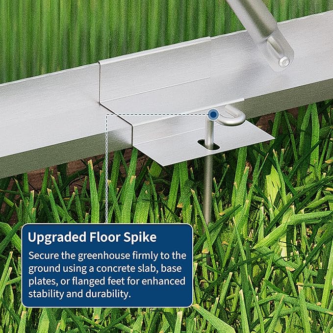 6x10 FT Greenhouse for Outdoors, Polycarbonate Flower Greenhouse with Roof Vent, Push-Pull Lockable Door, Aluminum Walk-in Greenhouses for Outside Garden Backyard, Patio, Lawn, Silver