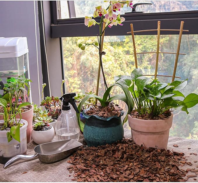 3qt Organic Orchid Potting Bark -Natural Mulch for Potted Plants, Root Development of Orchid Plants and Garden Soil Amendment Mix
