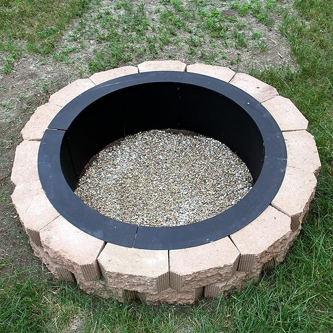 Sunnydaze Outdoor Fire Pit Ring - DIY Above or In-Ground Steel Fire Ring Insert - 36-Inch Outer/30-Inch Inner Diameter