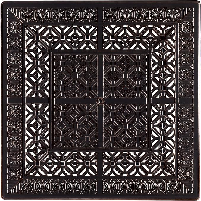 Oakland Living Black Aluminum Patio Fire Table Set with Four Club Chairs with Black Cushions