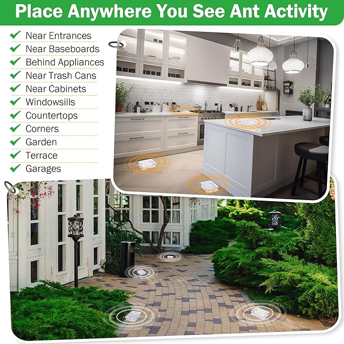 Qualirey 8 Set Ant Bait Stations Reusable (Bait NOT Included), Multi Surface Ant Killer Trap for Home, Control for Indoor and Outdoor Use, Roach Station for Common Household (Standard)