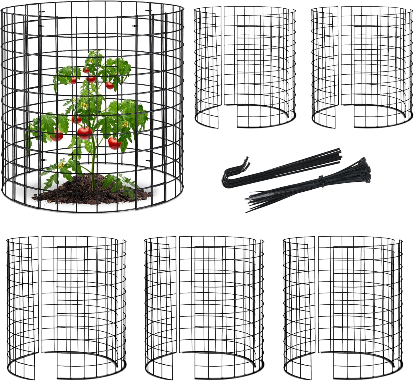 18pcs Plant Protectors from Animals, 6 Pack Metal Plant Cages to Keep Animals Out, 13.5'' Dia x 15'' H Garden Protection from Rabbits Chickens Ducks, Bunny Barricades for Garden