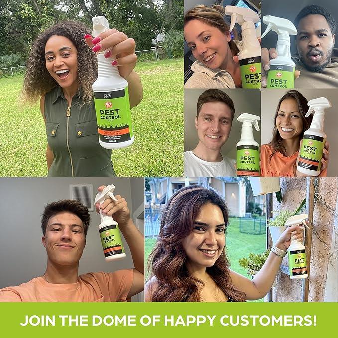 Nature's Dome Eco-Friendly Pest Control Spray – Ant, Roach, Spider, Fly, Flea and Insect Control with Natural Essential Oils – Fast-Acting, Child & Pet Safe for Indoor & Outdoor Use (32 OZ)