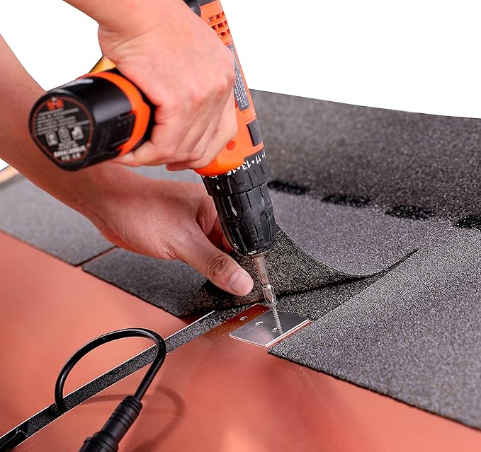 H&G lifestyles Roof Heat Metal Panel for Ice Dams Snow Melting Heat Mats for Roof and Gutters Solar Panel Heated Roof De-Icing Kit Self-Regulating Heated Roof System (14“W x 8'L)