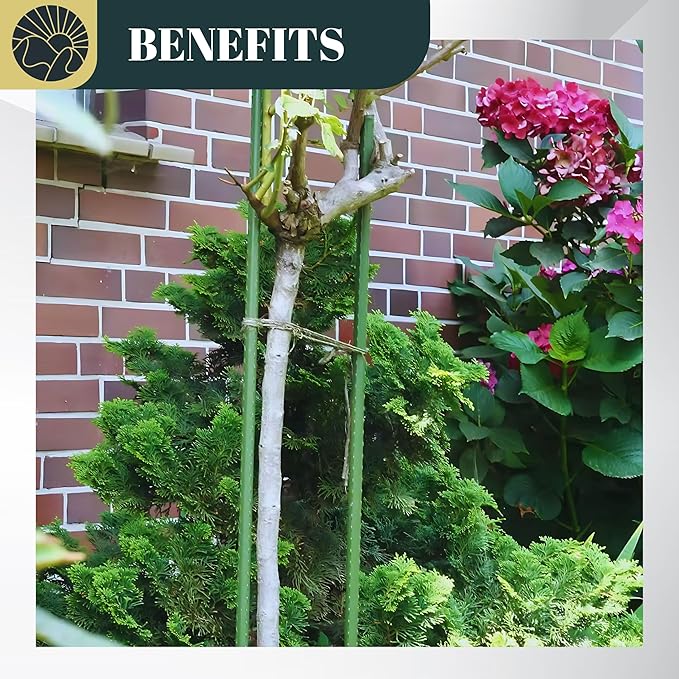 Garden Stakes 69 Inch Pack of 30, Extra Tall Plastic Coated Metal Plant Stakes, Tomato Stakes, Plant Support Sticks for Climbing Plants