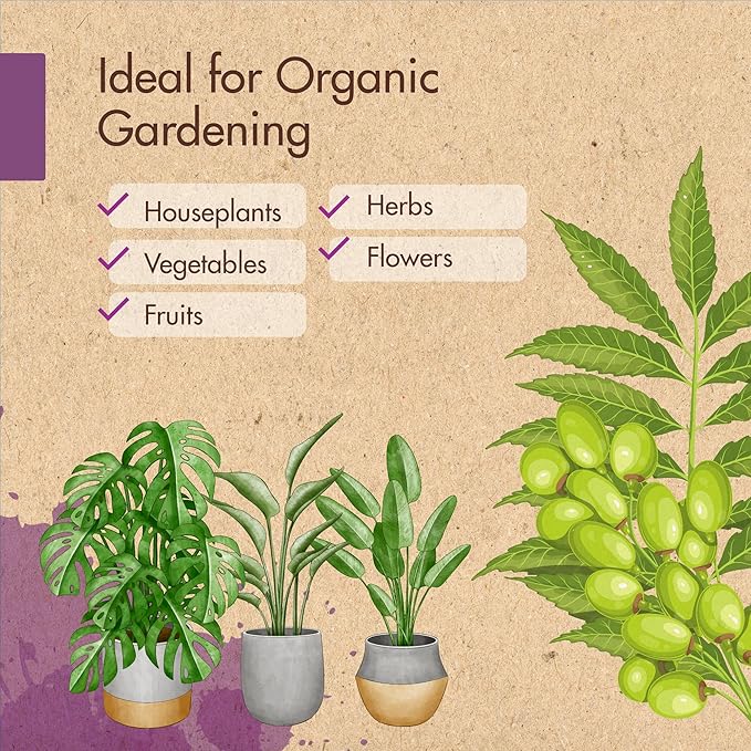 8oz Organic Neem Oil for Plants - Cold Pressed Neem Oil Concentrate for Plants, Water Soluble and Pre-Emulsified for Indoor and Outdoor Use, Spray for Shinier, Dust and Dirt-Free Plant Leaves