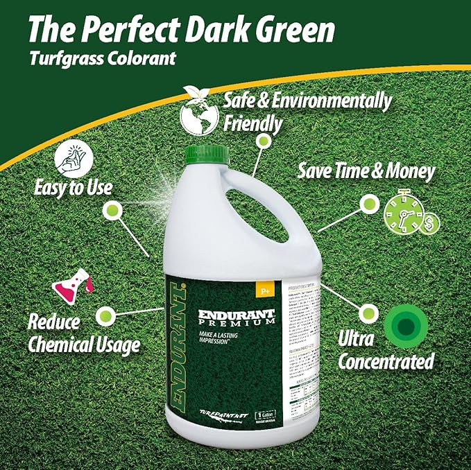 Endurant Turf Colorants - Premium Spray On Green Grass Paint For Lawns - Revives Dry, Patchy Yards - Versatile Grass Hue - Easy To Use, Concentrated Turf Grass Dye - Covers Approx 10,000 Sq Ft - 1 Gal