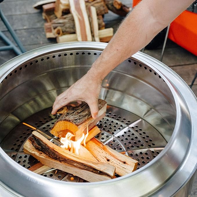 Solo Stove Yukon Essential Bundle | Portable Smokeless Fire Pit Stainless Steel for Wood Burning, Incl. Yukon Fire Pit, Lid and Stand, Diameter: 27in, Height: 19.8in, Weight: 40.35lbs