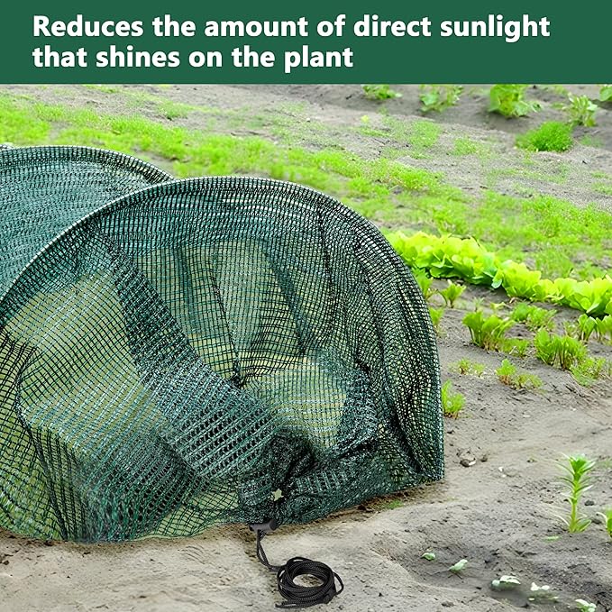 2 Pack Garden Tunnel Shade Net Cover - 10FT Shade Net Tunnel Plant Row Cover - Plant Gardening Net for Greenhouse Garden Patio Plants