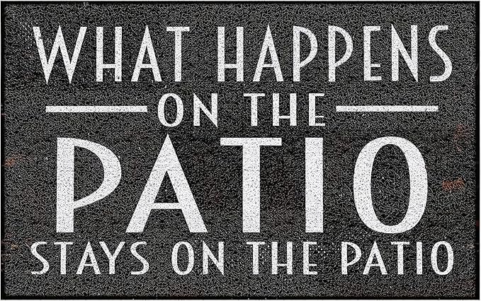 Patio Door Mat, Funny Welcome Mats Doormat Non-Slip for Patio Deck Yard Backyard Front Door Porch Indoor Outside Entrance Entryway, 17x30 Inch