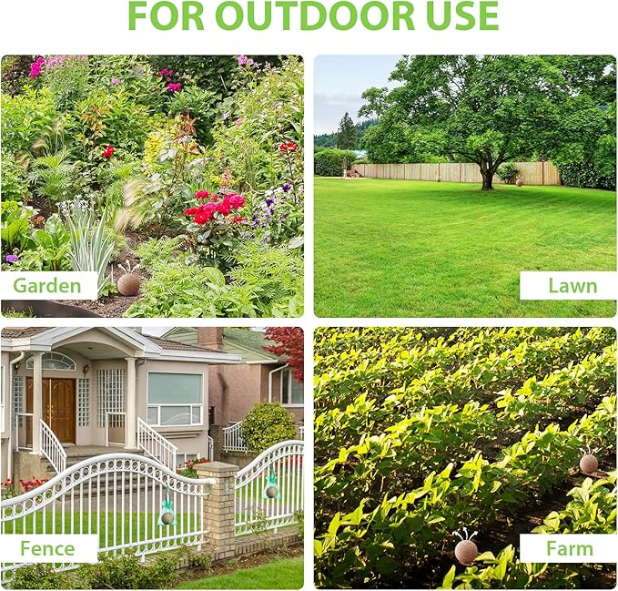 Rabbit Repellent Outdoor 10 Pack Peppermint Oil Deer Rabbit Away Repellent Balls Pet Safe Bunny Rabbit Deterrent for Garden Yard Lawn to Keep Rabbits Deers from Eating Plants