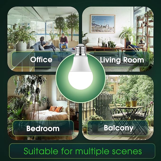 Briignite Grow Light Bulbs, 4 Full Spectrum Growth Modes, 3/9/12/18H Timing, A19 Dimmable Plant Light Bulb E26 Base, 11W Grow Bulb 100W Equivalent, Grow Light for Indoor Plants, Seed Starting, 2Pack