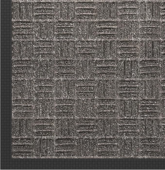 Ottomanson Easy Clean, Waterproof Non-Slip Indoor/Outdoor Rubber Doormat, 18" x 30", Charcoal