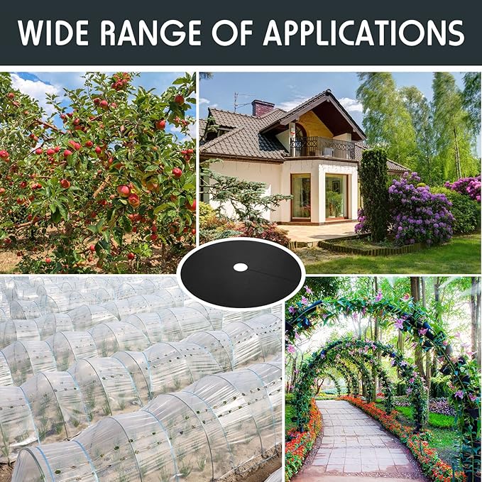 30 Pieces 20.5 Inch Weed Barrier Mats Non Woven Tree Mulch Ring Thickened Tree Protectors Mat Black Mulch Reusable Tree Rings Landscaping Plant Cover Round Anti Grass Gardening Fabric Cover