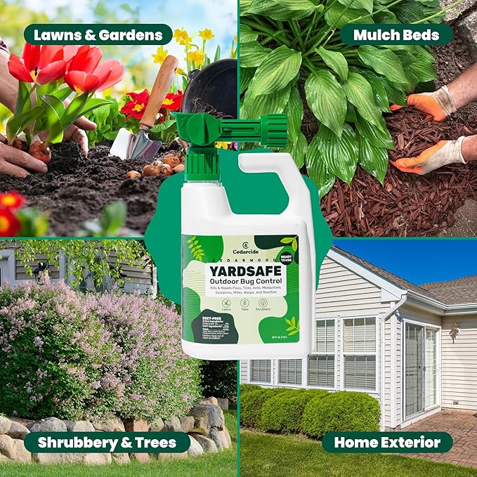 Outdoor YardSafe | Kills & Repels Mosquitoes, Ticks, Fleas, Mites & More with Natural Essential Oils | Family & Pet-Safe | Eco-Friendly | 2 Quarts (64 Oz.)