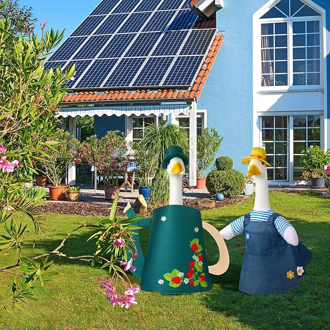 Frienda 2 Set Garden Porch Goose Outfit Clothes for 23" High Cement or Plastic Goose, Garden Yard Cement Geese Duck Clothes Costume for Fall Halloween Outdoor Yard Patio Decor