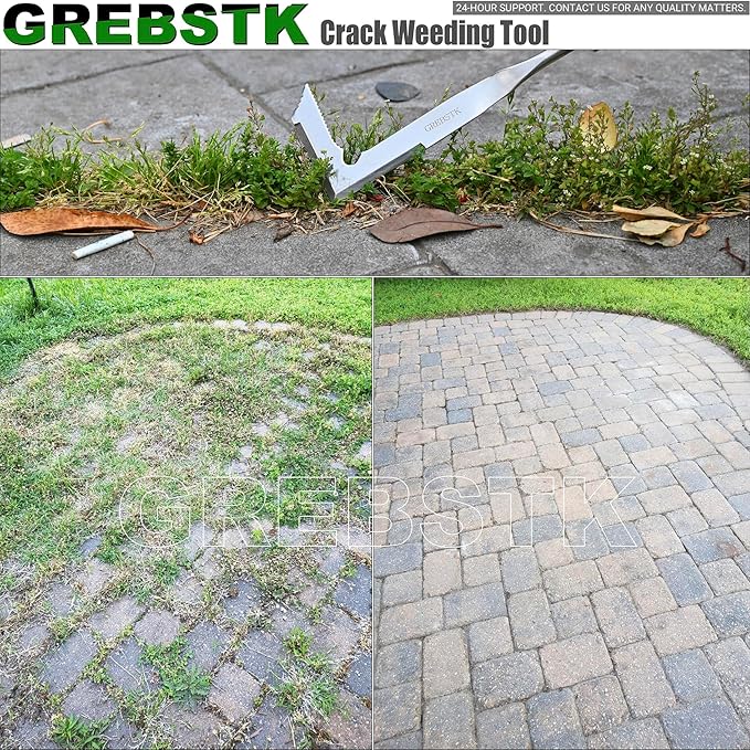 GREBSTK Crack Weeder Crevice Weeding Tool Stainless Steel Manual Weeder Gardening Tool
