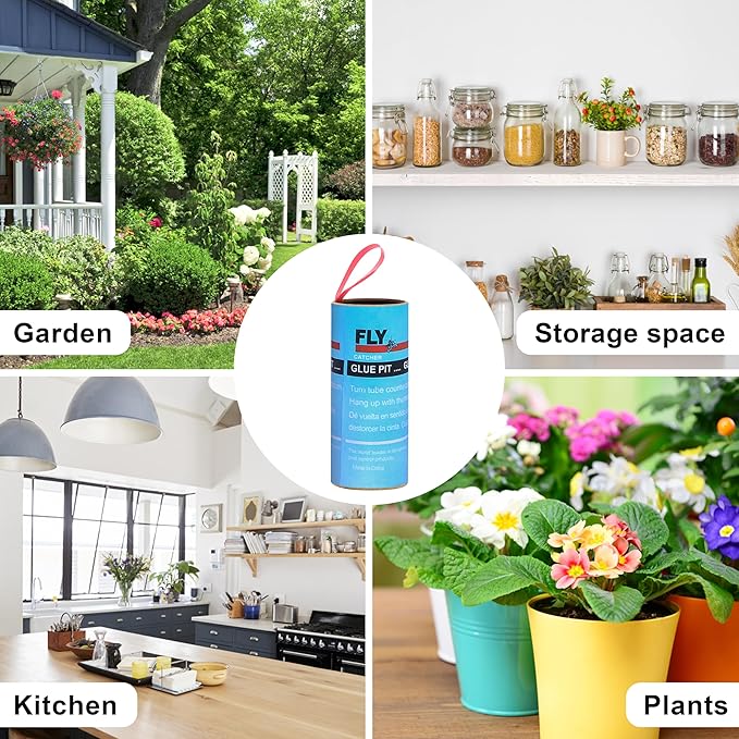 Stingmon 40 Pack Fly Trap, Fruit Fly Traps Indoor for Home, Fly Strips Traps Outdoor Hanging, Flying Insect Trap, Fly Tape Paper Ribbon, Gnat Traps for Bug, Insect, Pest, Mosquito