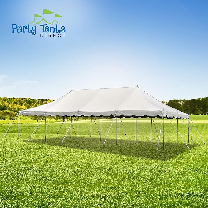 Party Tents Direct 20' x 40' Weekender Canopy Tent with Sidewalls, Easy Up Party Tent for Backyard, Outdoor Tents for Parties, Weddings, Graduations, Banquets, Events, Heavy Duty, PVC White Top
