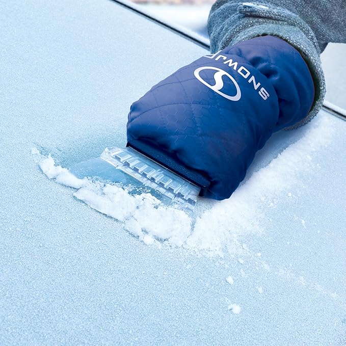 Snow Joe SJEG02M Polar Fleece Lined Mitt with Built-in Heavy-Duty Ice Scraper, Waterproof