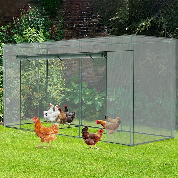 Crop Cages for Garden Plant, 11.8x3.9x6 Ft Plant Protection Tent with Zippered Door, Raised Bed Cover, Garden Bed Cover with Frame, Wind-Resistant Plant Cages for Outdoor Plants Vegetable Flower