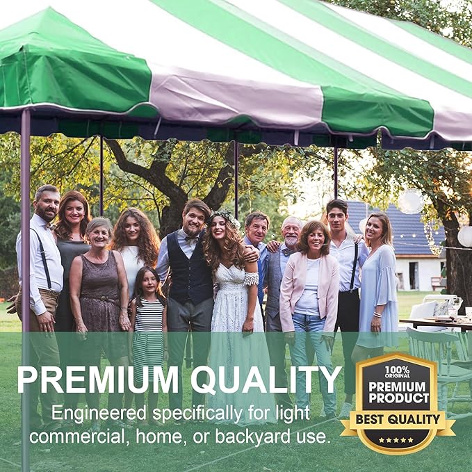 Party Tents Direct 20'x 40' Weekender Canopy Pole Tent with Sidewalls - Easy Up Canopy Tent with 160 Person Capacity - Outdoor Canopies for Parties, Weddings, and Events (Green/White)