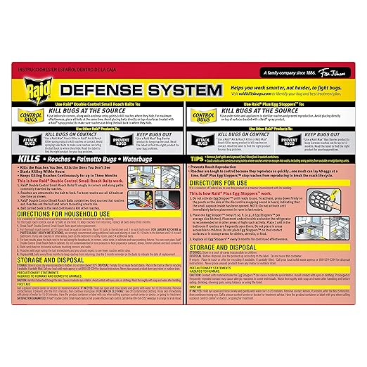 Raid Double Control Small Roach Baits Plus Egg Stopper 12 Count (Pack of 2)