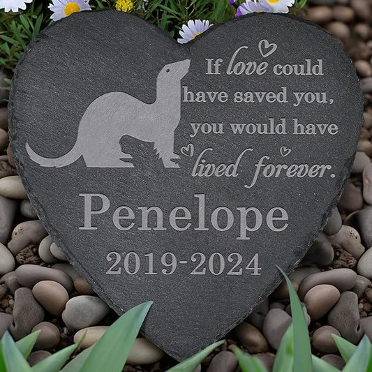 Ferret Memorial Stone - Ferret Memorial Gifts - Pet Loss Gift - Loss of Ferret - Heart